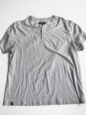 Kangol Henley T Shirt XL Grey Minimalist Casual Streetwear Mens